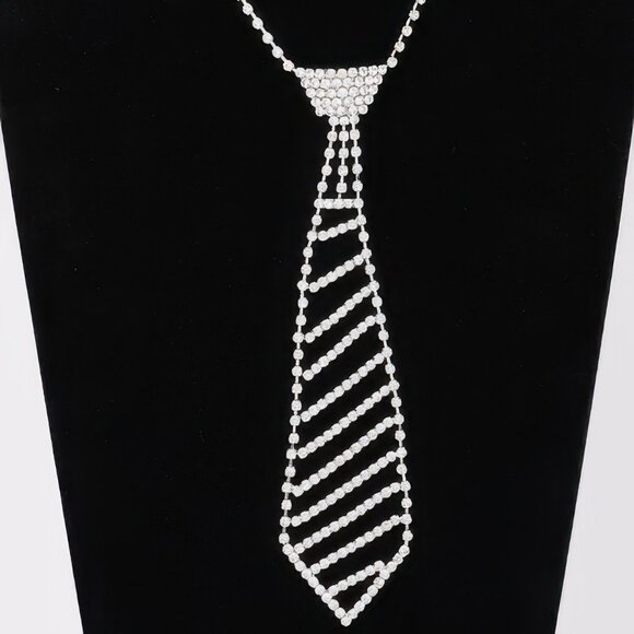 Rhinestone Necktie Necklace - Picture 1 of 3